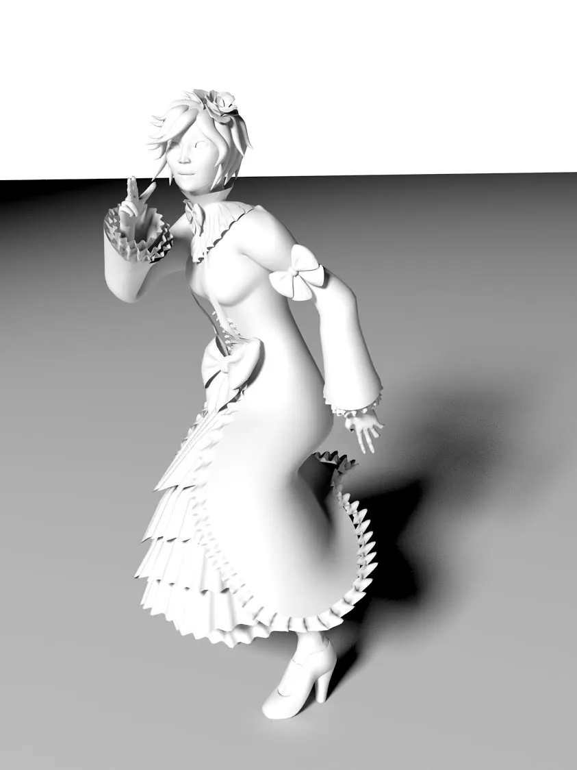 Kamiko CG by Dan Christensen Ambient Untextured Model