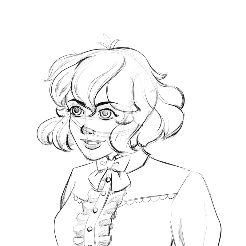 Kamiko Bust Sketch | Magical Girl Kamiko